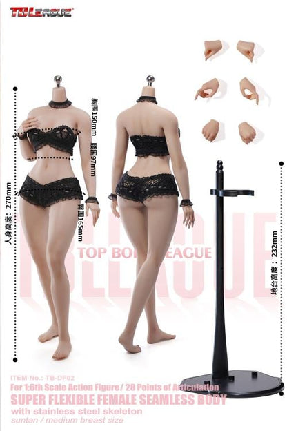 TBLeague Female Body (Suntan Medium Bust) 1/6 Scale Action Figure (TB-DF02 Without Head Sculpt) - View 3