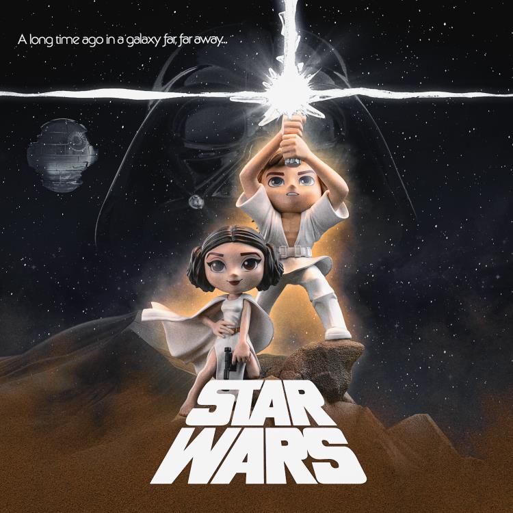 Iron Studios Star Wars A New Hope MiniCo Luke and Leia PVC Figure Set - View 3