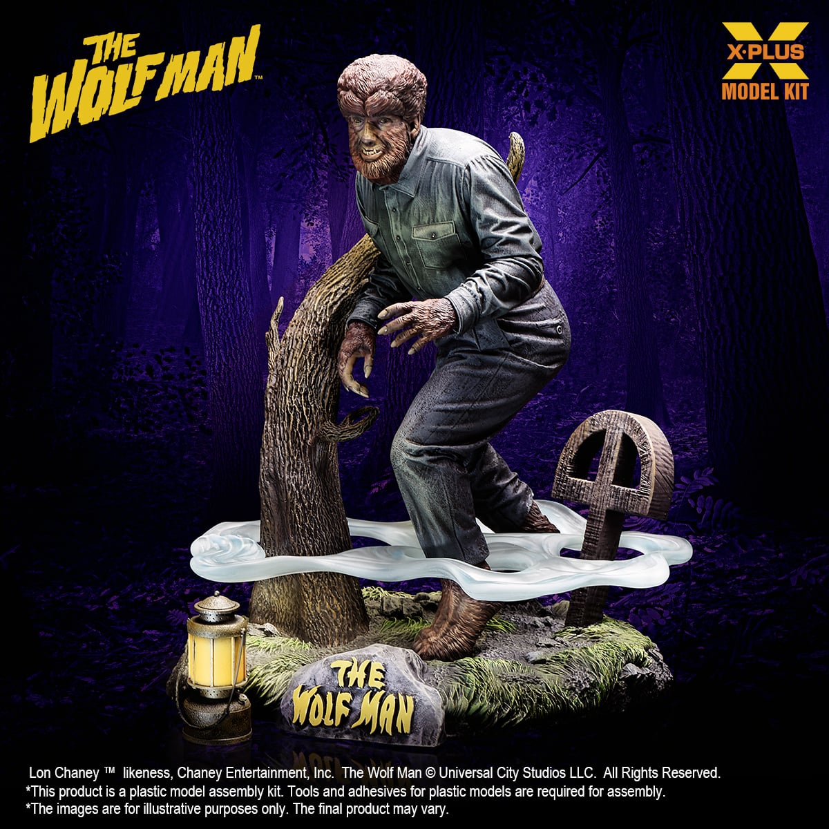 X-Plus Universal Monsters Lon Chaney Jr. as The Wolf Man 1/8 Scale Model Kit (Reissue, 9-Inch) - View 4