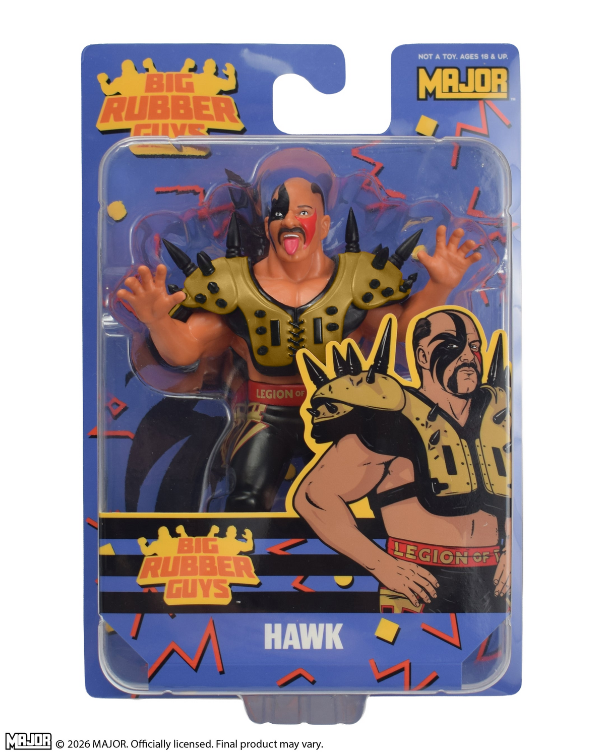 Major Big Rubber Guys Road Warrior Hawk (Gold) 8-Inch Wrestling Figure - View 5