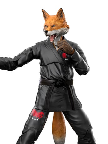 Icon Heroes Jiu Jitsu Combat Creatures Fangs Tribe Flicker the Fox (Black Gi) 1/12 Scale Action Figure