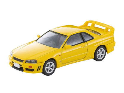 Tomytec Tomica Limited Vintage LV-N365a 1998 Nissan Skyline 2-Door Sports Coupe 25GT Turbo with Optional Parts (Yellow) 1/64 Scale Model - View 2