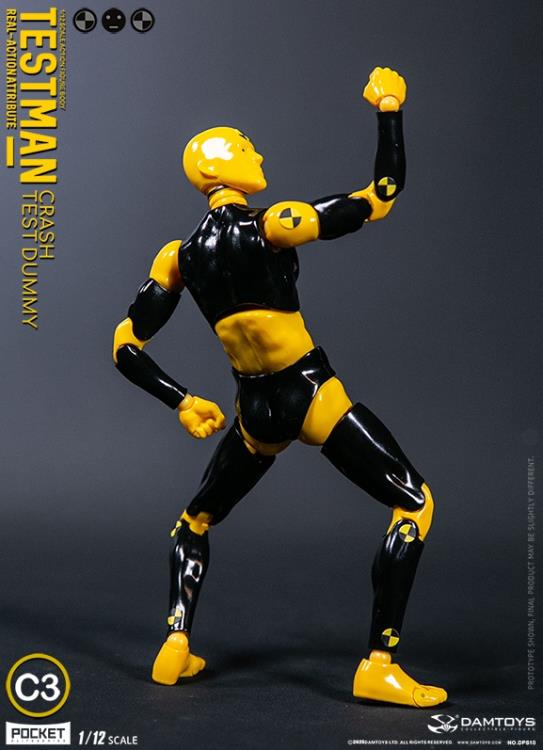 Damtoys Testman Pocket Elite Real-ActionAttribute Crash Test Dummy C3 1/12 Scale Action Figure - View 7