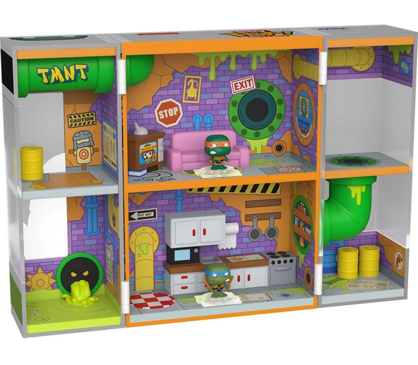 Funko Teenage Mutant Ninja Turtles Bitty Pop! Bitty Box Sewer Lair with Michelangelo and Leonardo - View 3
