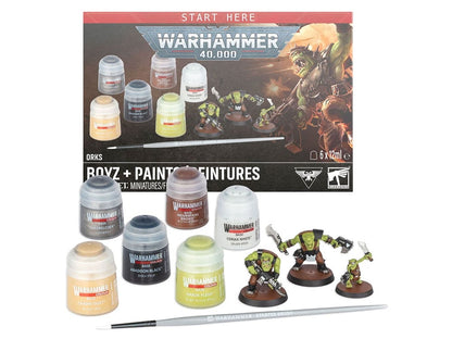 Games Workshop Warhammer 40,000 Boyz and Paints Set Plastic Ork Miniatures - View 2