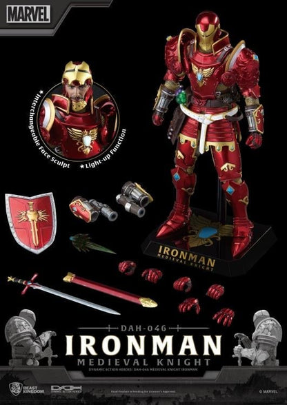 Beast Kingdom Marvel Dynamic 8ction Heroes DAH-046 Medieval Knight Iron Man Action Figure, 8-Inch - View 7