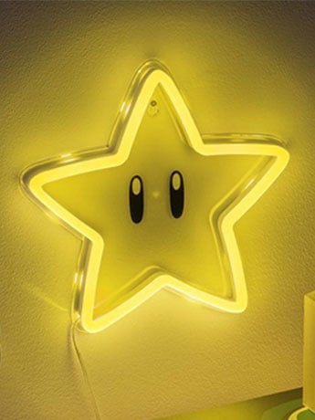 Paladone Super Mario Super Star Wall-Mountable LED Neon Light, 9.4-Inch