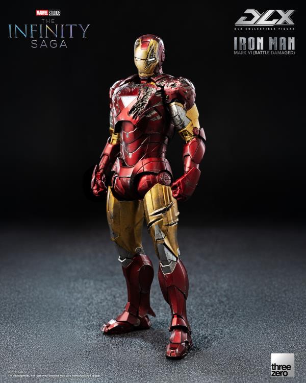 threezero Marvel Infinity Saga DLX Iron Man Mark 6 (Battle Damaged Ver.) 1/12 Scale 7-Inch Action Figure - View 5
