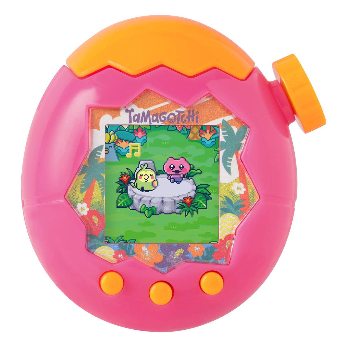 Bandai Tamagotchi Paradise (Orange Tropics) Plastic Virtual Pet, 3-Inch - View 3