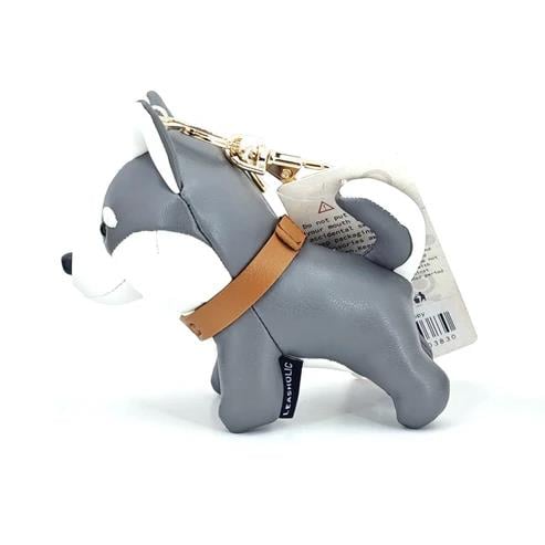 Locker Toys Leasholic Husky (Grey) Leather Plush Charm 5.5-Inch - View 3
