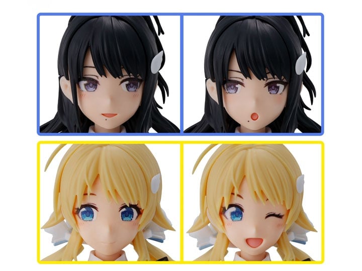 Bandai The Idolmaster Shiny Colors 30 Minutes Sisters Option Hair Style & Face Parts (Kazano Hiori & Hachimiya Meguru) Accessory Kit Set - View 2