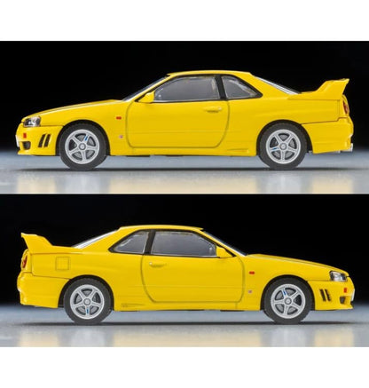 Tomytec Tomica Limited Vintage LV-N365a 1998 Nissan Skyline 2-Door Sports Coupe 25GT Turbo with Optional Parts (Yellow) 1/64 Scale Model - View 4