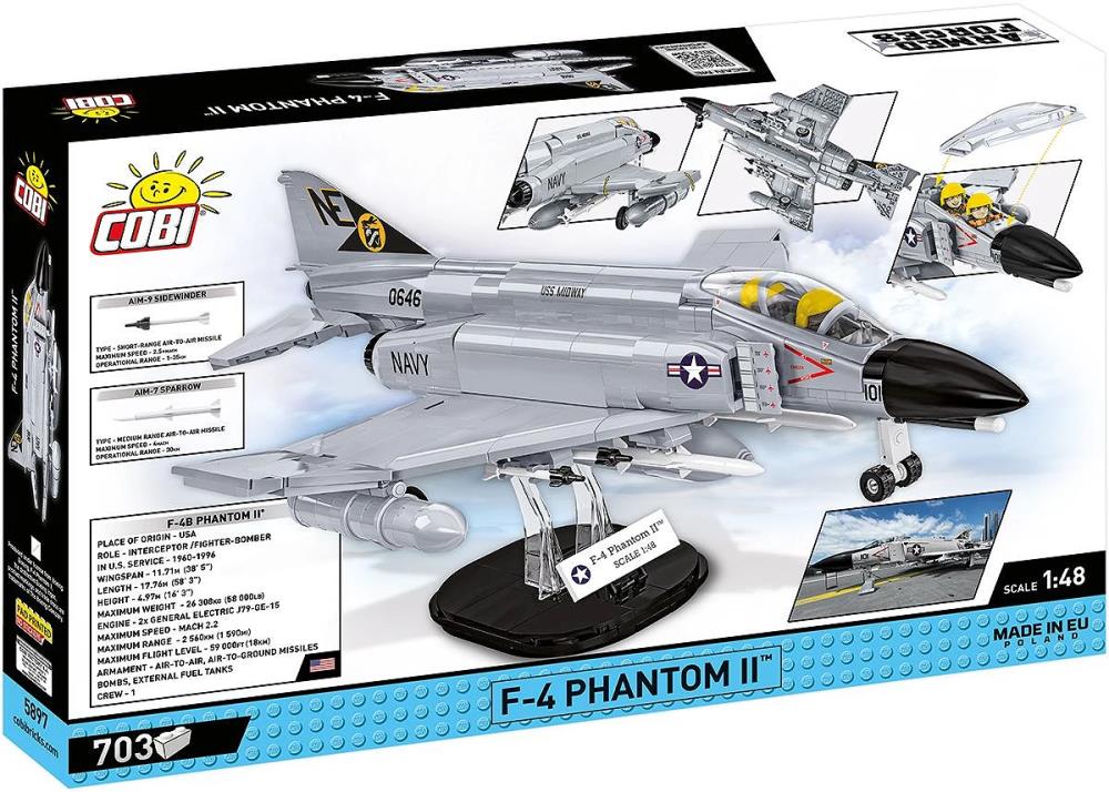 Cobi Armed Forces F-4 Phantom II 1/48 Scale Building Block Set - View 8