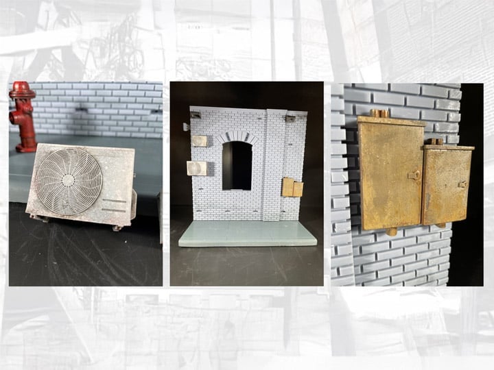 Dio-Bolic Studios Wall XD 1/12 Scale Plastic Diorama Accessory Set - View 2