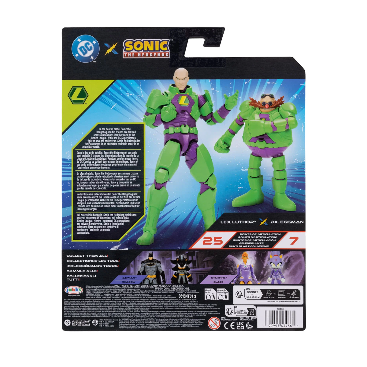 Jakks Pacific DC Comics x Sonic the Hedgehog Dr. Eggman & Lex Luthor Action Figure Two-Pack - View 6