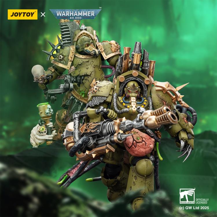 JoyToy Warhammer 40,000 Death Guard Lord of Virulence with Power Fist and Twin Plague Spewer 1/18 Scale Action Figure - View 14