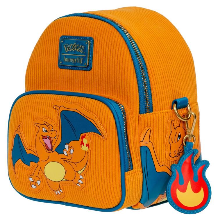 Loungefly Pokemon Charizard Corduroy Convertible Exclusive Limited Edition Mini Backpack - View 10