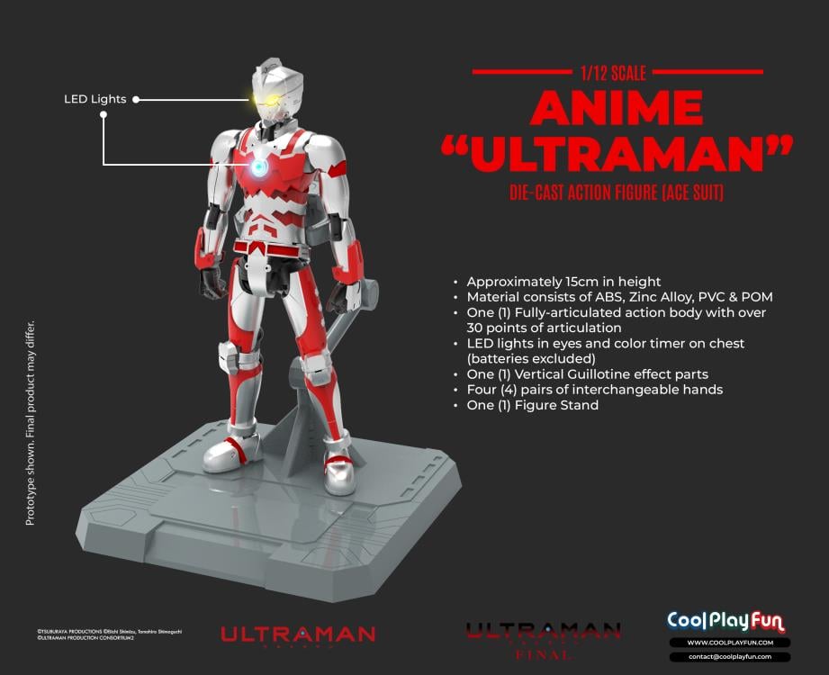 CoolPlayFun Ultraman (Ace Suit Ver.) 1/12 Scale Action Figure 6-Inch - View 5