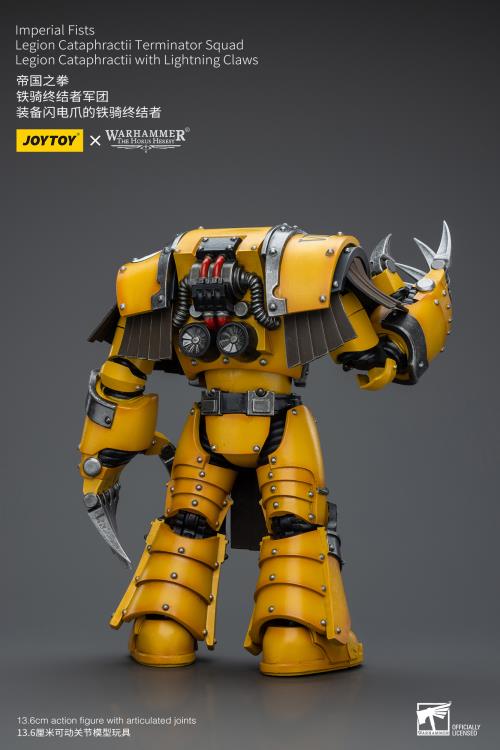 JoyToy Warhammer The Horus Heresy Imperial Fists Legion Cataphractii Terminator Squad Terminator with Lightning Claws 1/18 Scale Action Figure - View 6