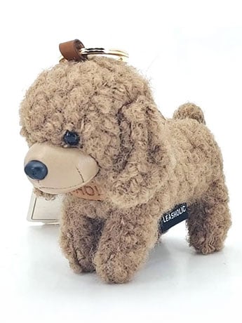 Locker Toys Leasholic Poodle (Brown) Leather Plush Charm 5.5-Inch
