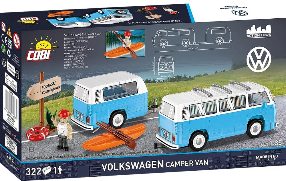 COBI Volkswagen Camper Van 1/35 Scale Building Block Set 5.9-Inch - View 4