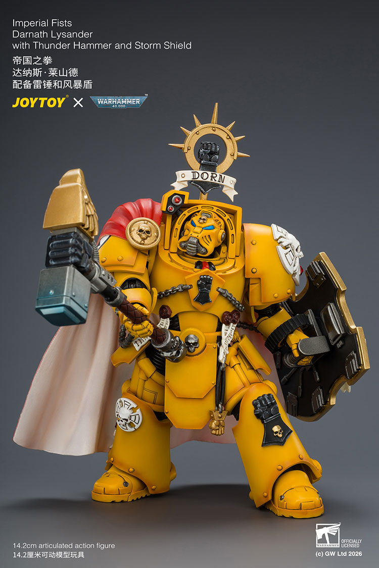 JoyToy Warhammer 40,000 Imperial Fists Darnath Lysander 1/18 Scale Plastic Action Figure 5.6-Inch - View 9