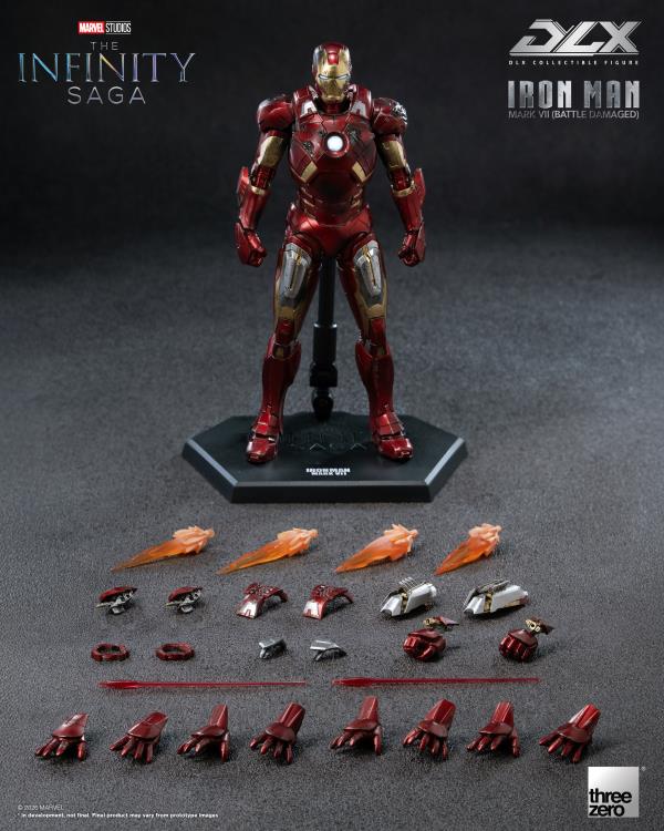 threezero Marvel Infinity Saga DLX Iron Man Mark 7 (Battle Damaged Ver.) 1/12 Scale 7-Inch Action Figure - View 15