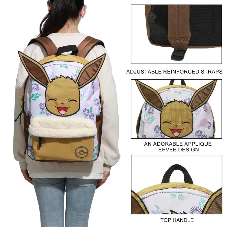 Bioworld Pokemon Eevee 17-Inch Backpack in Poly Fabric - View 8