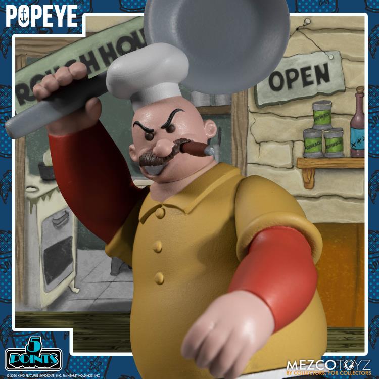Mezco Toyz Popeye Classic Comic Strip 5 Points Deluxe Boxed Set with Bluto and Olive Oyl - View 7