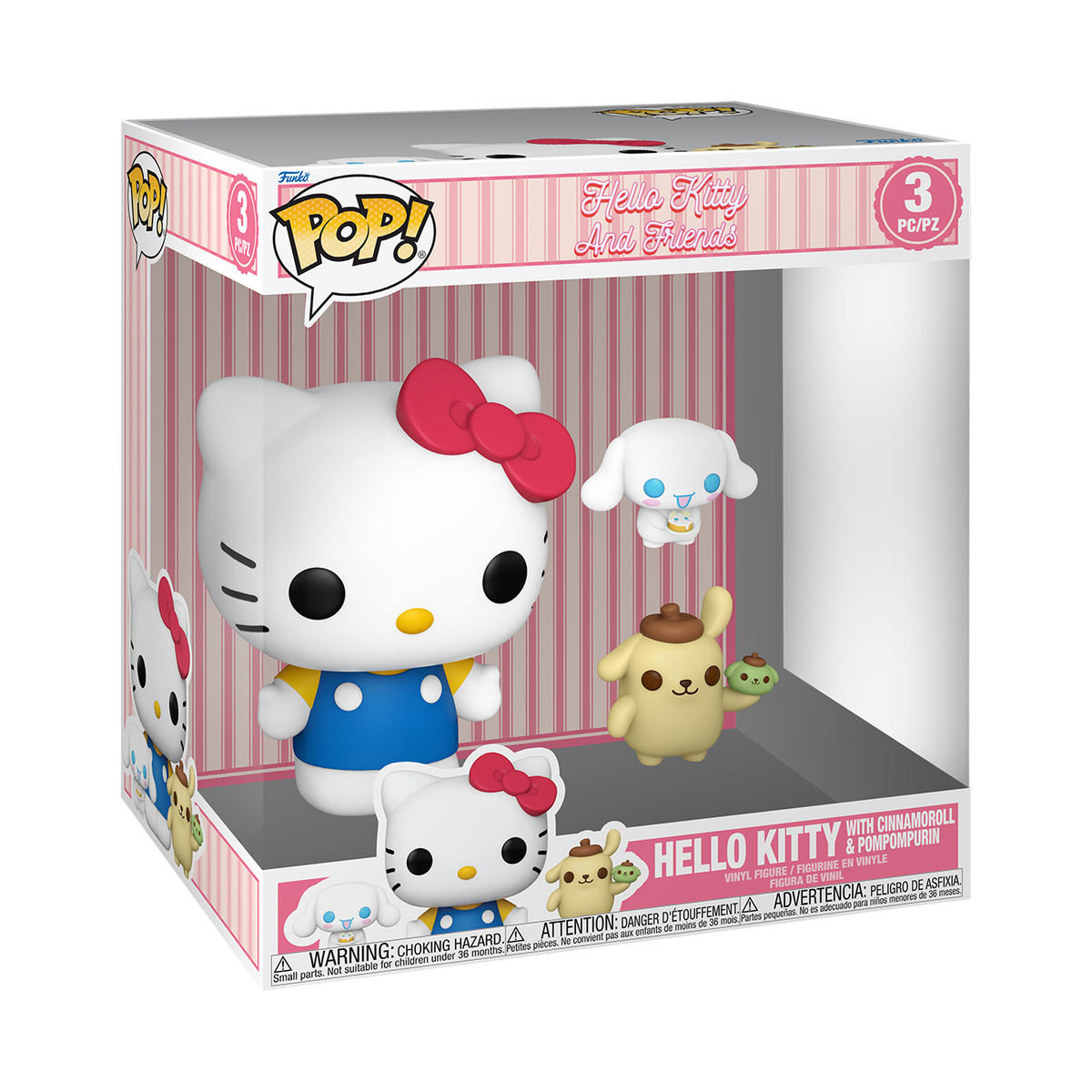 Funko Pop! Hello Kitty and Friends Hello Kitty with Cinnamoroll & Pompompurin Three-Pack - View 3
