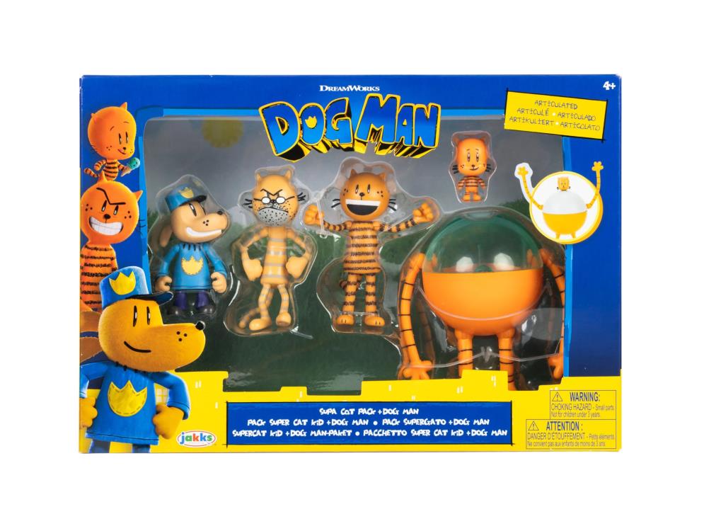 Jakks Pacific Dog Man 2.5-Inch Scale Supa Cat Pack Plus Dog Man Figure Multipack - View 4