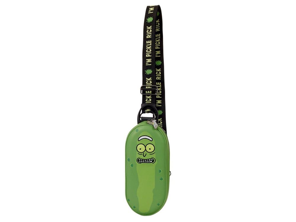Loungefly Rick and Morty Pickle Rick Sling Bag, Polyurethane - View 2