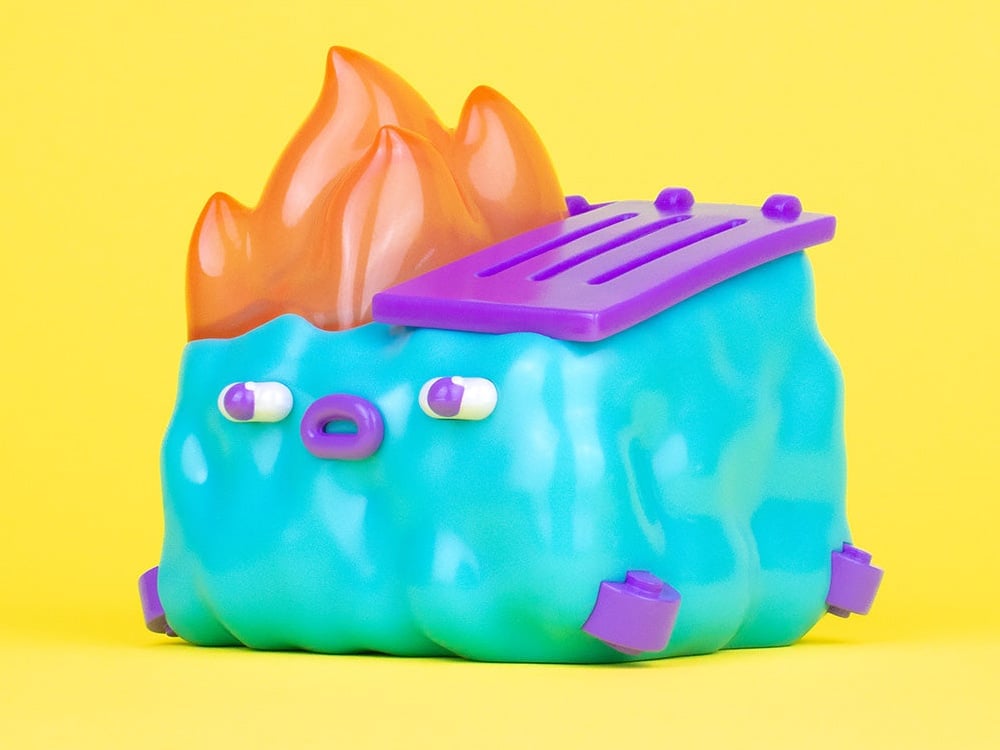 100% Soft Dumpster Fire GlanderCo 3.5-Inch Vinyl Figure - View 2
