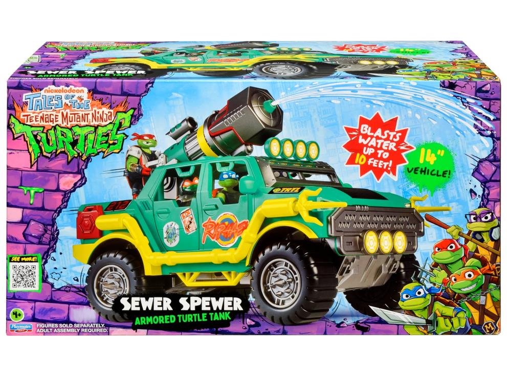 Playmates Tales of the Teenage Mutant Ninja Turtles Sewer Spewer Armored Turtle Tank, 14-Inch - View 10