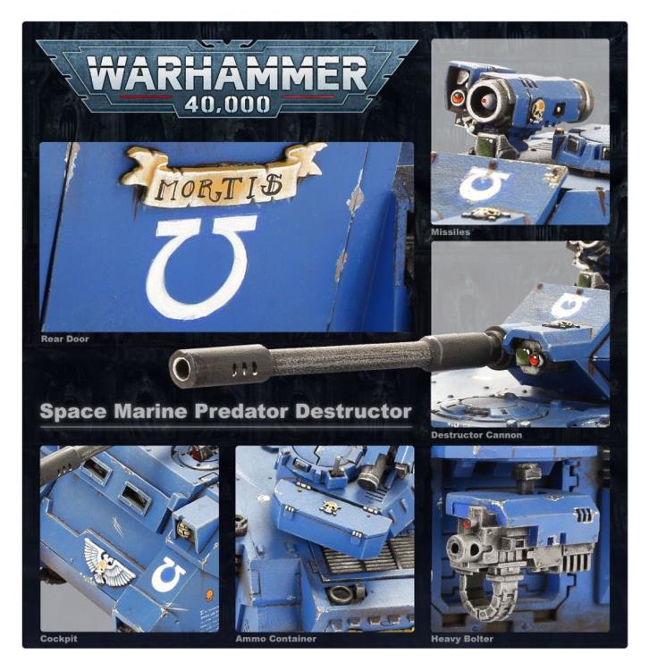 Games Workshop Warhammer 40,000 Space Marines Predator Plastic Miniature - View 4
