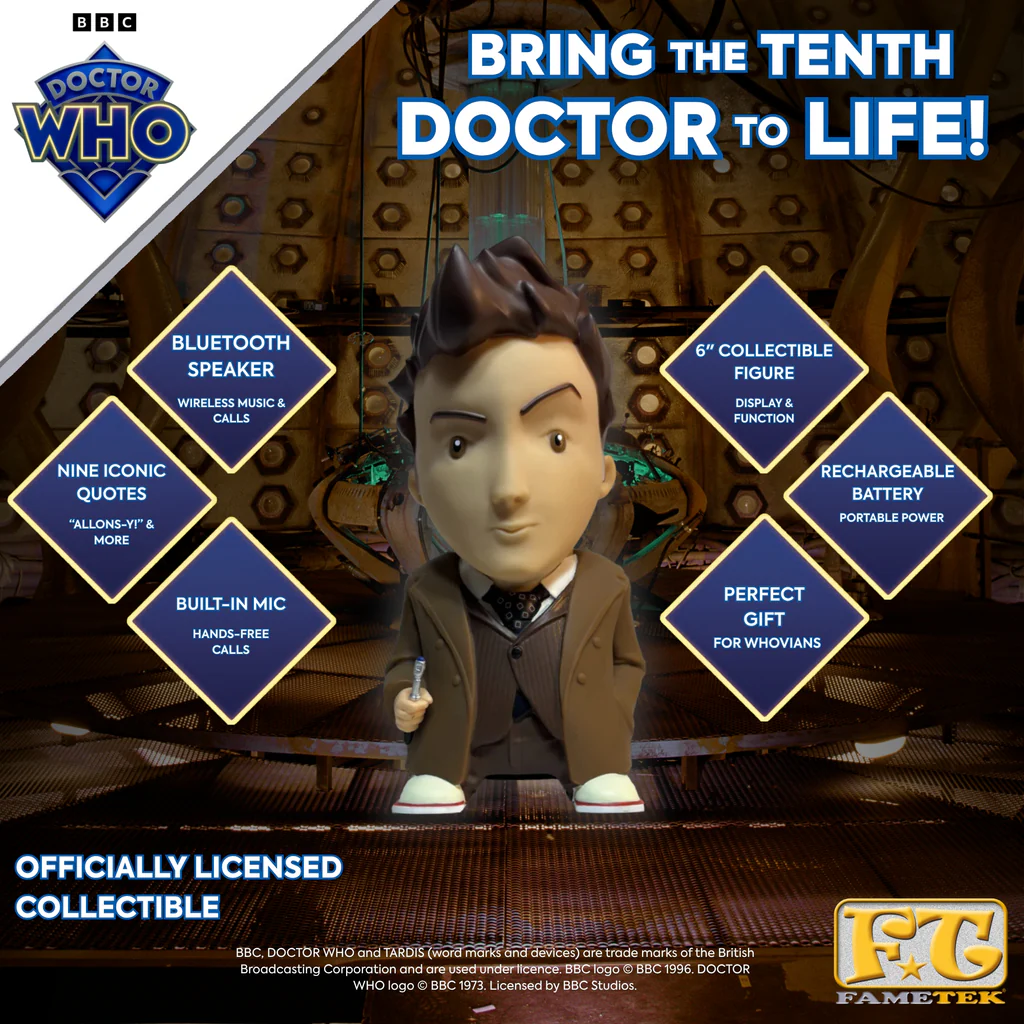 FameTek Doctor Who 10th Doctor 6-Inch Vinyl Bluetooth Speaker - View 6