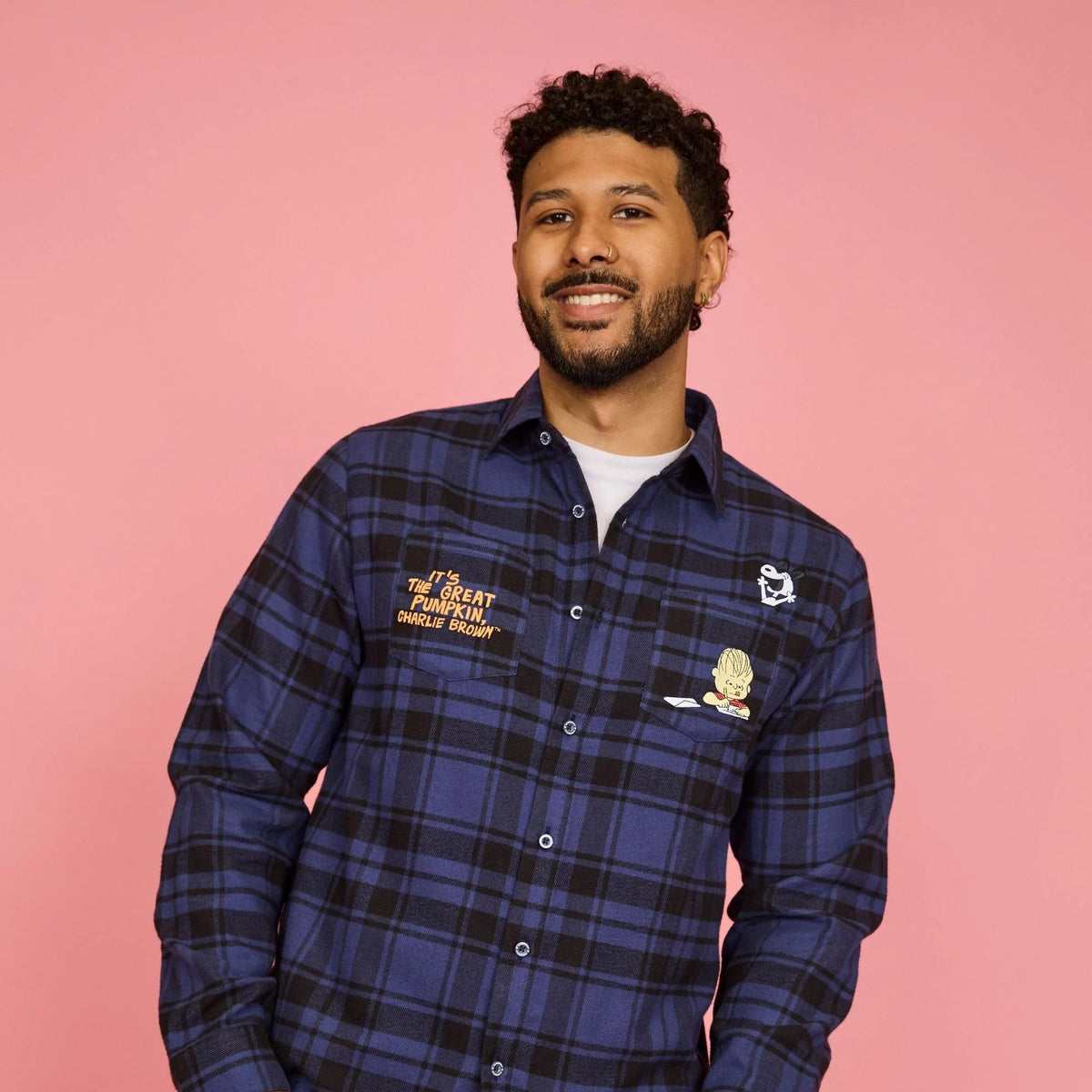 Cakeworthy Peanuts It's the Great Pumpkin, Charlie Brown Flannel Shirt - View 5