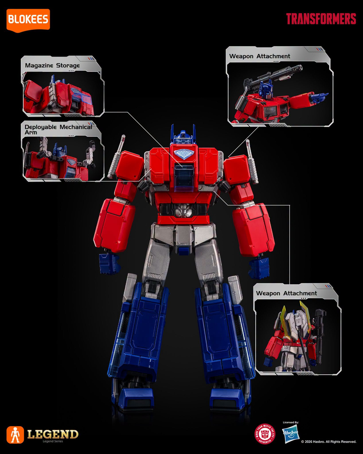 Blokees Transformers Action Edition 07 Optimus Prime (Ver.Evo) 7.9-Inch Model Kit - View 15