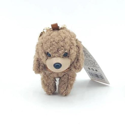 Locker Toys Leasholic Poodle (Brown) Leather Plush Charm 5.5-Inch - View 5
