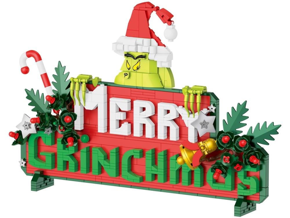Brickcraft Dr. Seuss Merry Grinchmas Holiday Sign Brick Building Set - View 4