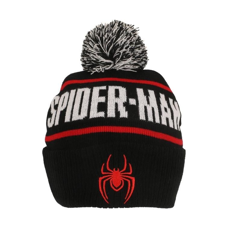Bioworld Marvel Spider-Man Logo Black Cuff Beanie Hat in Acrylic - View 3