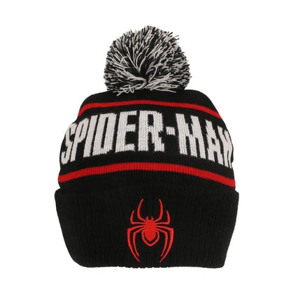 Bioworld Marvel Spider-Man Logo Black Cuff Beanie Hat in Acrylic - View 3