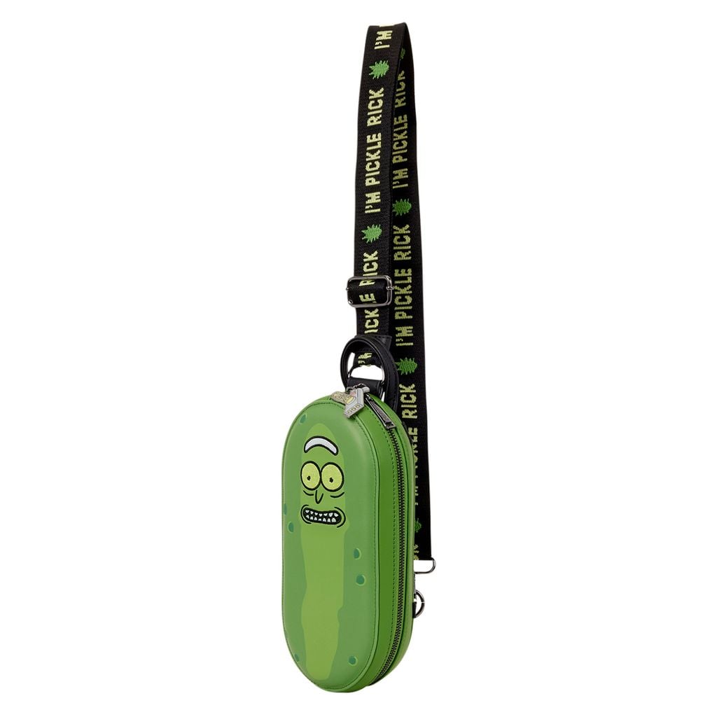Loungefly Rick and Morty Pickle Rick Sling Bag, Polyurethane - View 3