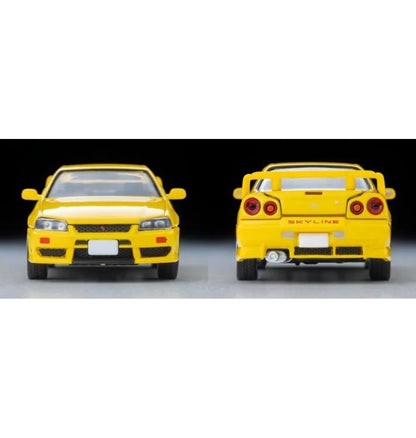 Tomytec Tomica Limited Vintage LV-N365a 1998 Nissan Skyline 2-Door Sports Coupe 25GT Turbo with Optional Parts (Yellow) 1/64 Scale Model - View 5