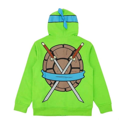 Bioworld Teenage Mutant Ninja Turtles Leonardo Cosplay Zip-Up Hoodie, Polyester - View 7