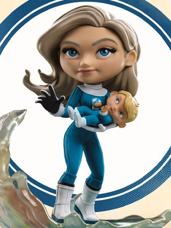Iron Studios Marvel The Fantastic Four: First Steps MiniCo Invisible Woman with Franklin Richards 6-Inch Figure