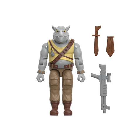 Super7 Teenage Mutant Ninja Turtles ReAction+ Rocksteady Plastic Action Figure - View 3