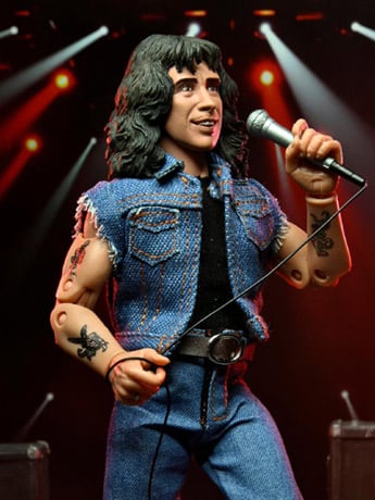 NECA AC/DC Bon Scott 8-Inch Plastic Clothed Figure for Display