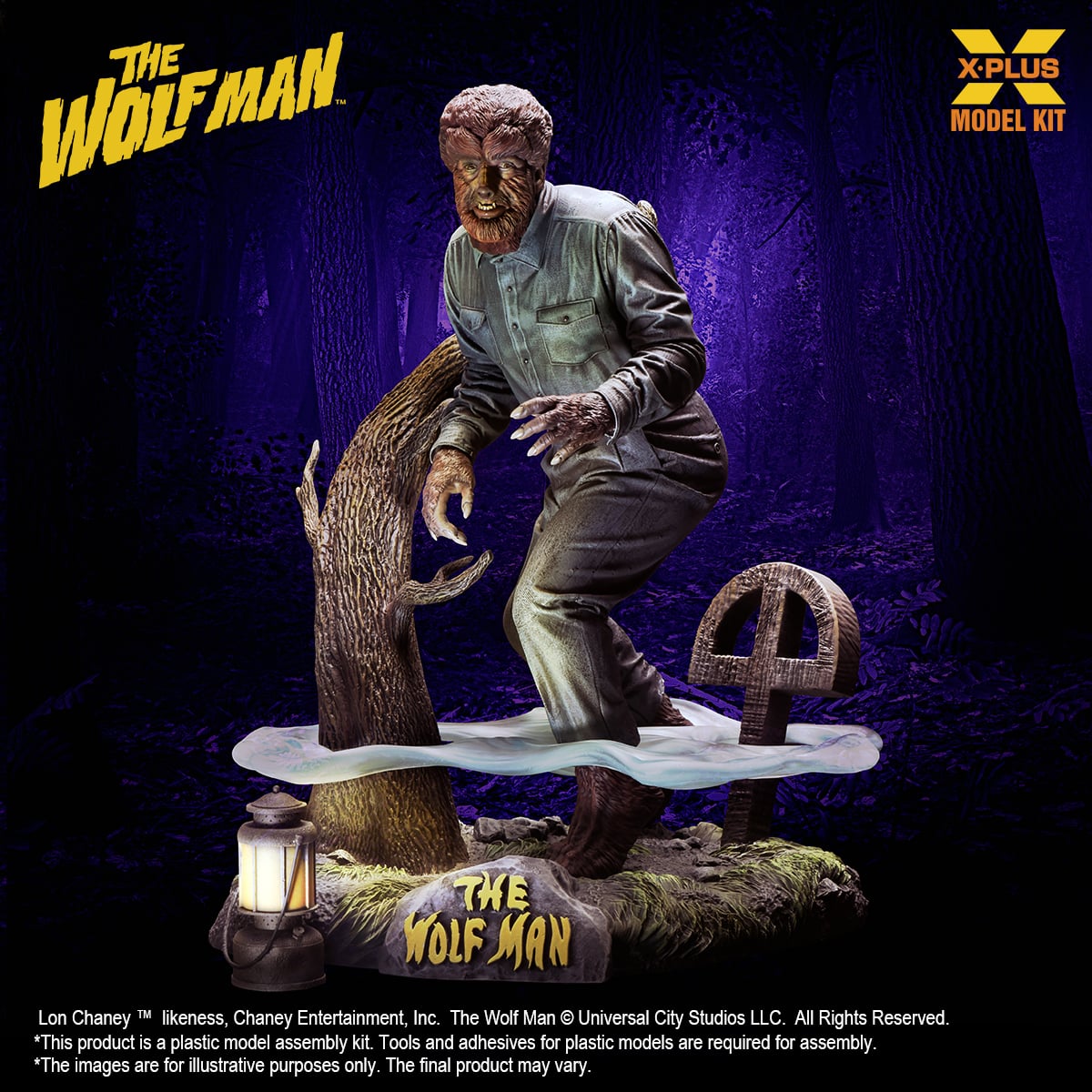 X-Plus Universal Monsters Lon Chaney Jr. as The Wolf Man 1/8 Scale Model Kit (Reissue, 9-Inch) - View 3