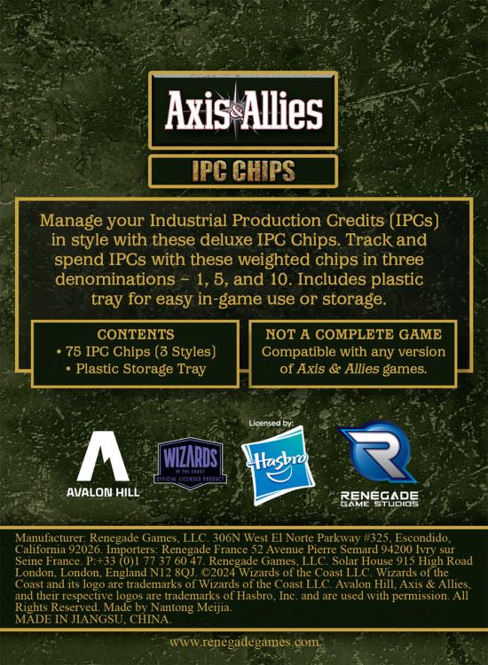 Renegade Game Studios Axis & Allies: IPC Chips Game Accessory Set - View 7